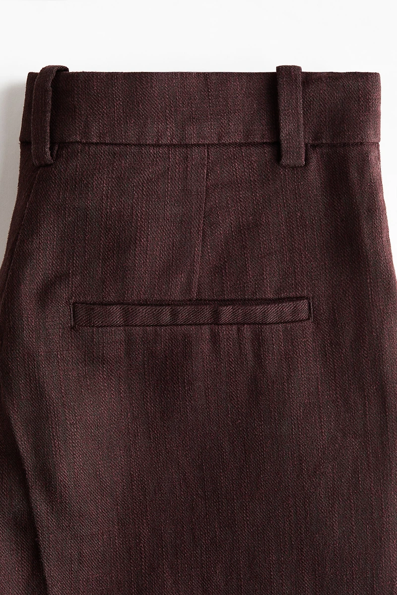 Linen-Blend Dress Pants