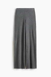 Wide-Leg Rib-Knit Pants