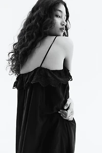 Lace-Trimmed Slip Dress