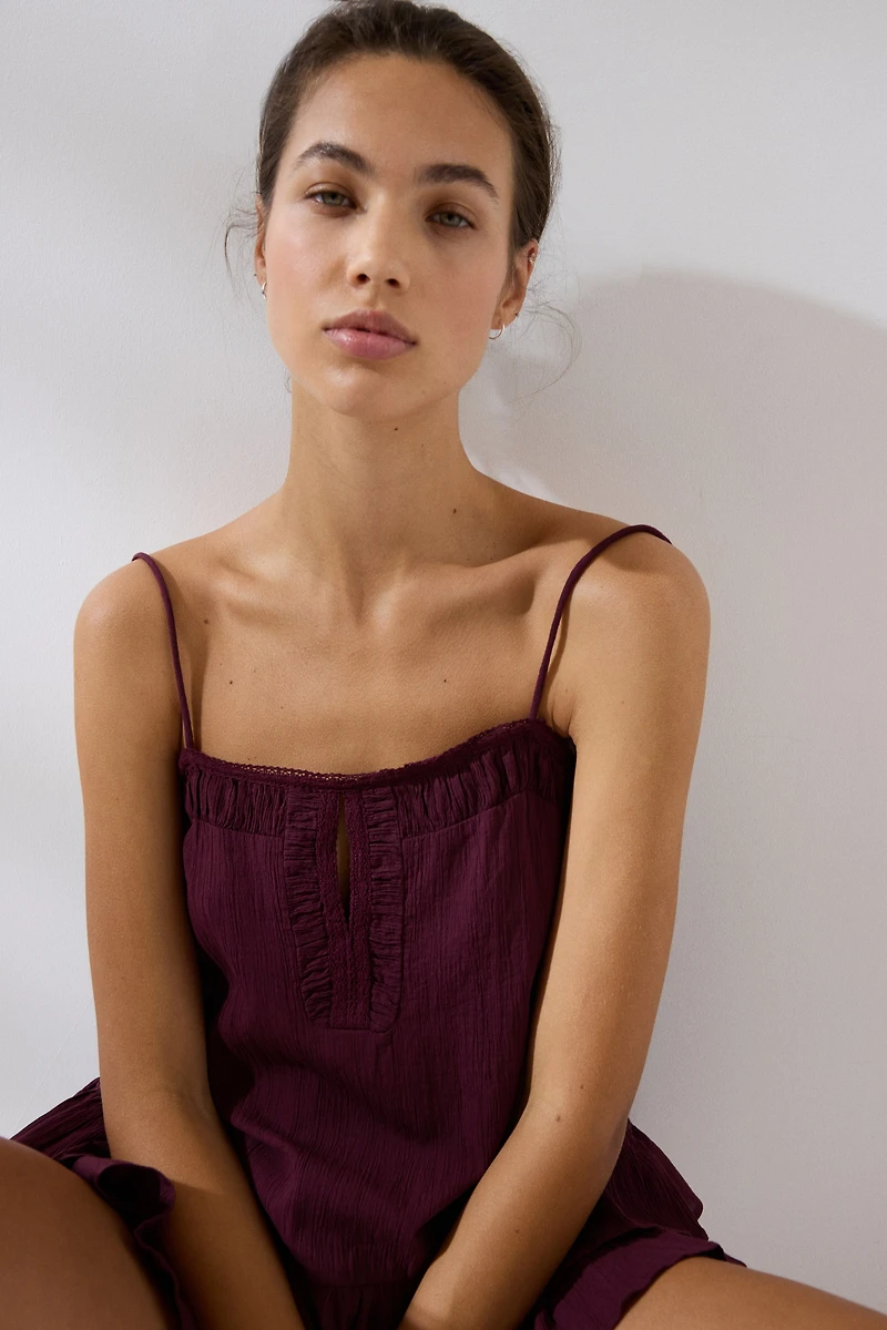 Pyjama en coton avec dentelle