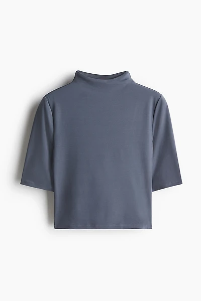 Microfiber Mock Turtleneck Top