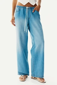 Denim Drawstring Pants