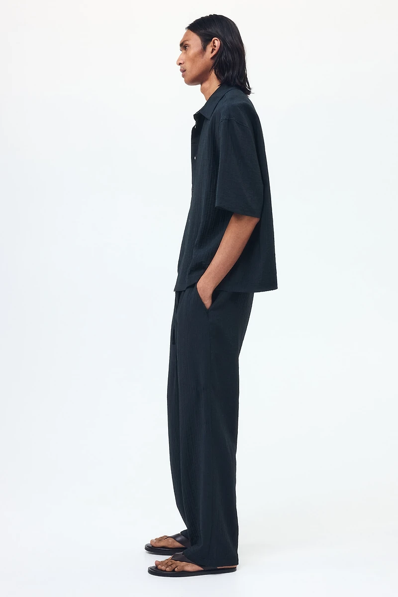 Pantalon texturé décontracté