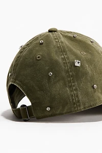 Rhinestone-Embellished Twill Cap