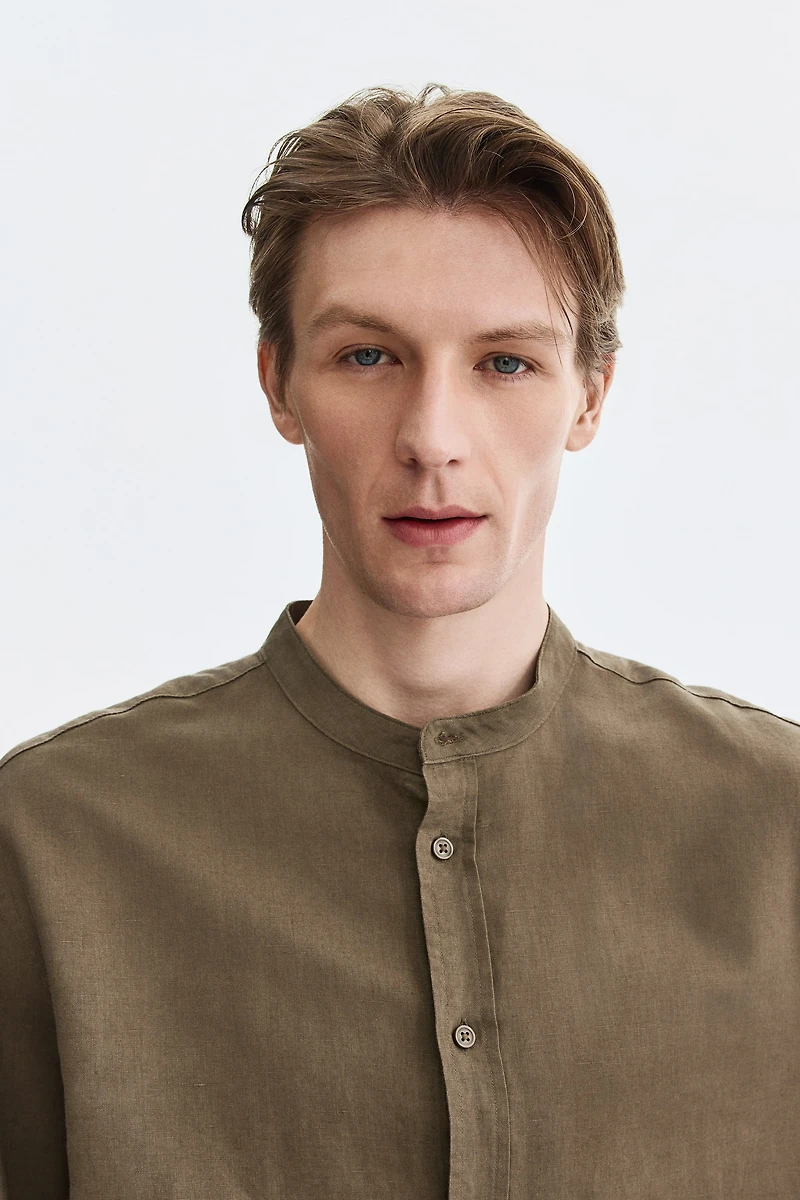 Relaxed-Fit Linen-Blend Shirt