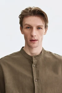 Relaxed-Fit Linen-Blend Shirt