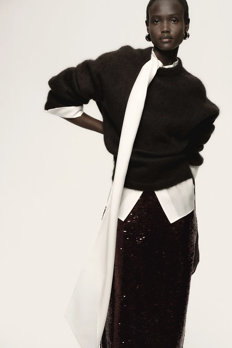 Jupe midi à sequins