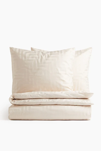 Housse de couette lit double en satinette coton