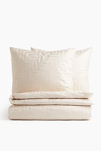 Parure de couette lit double en satinette coton