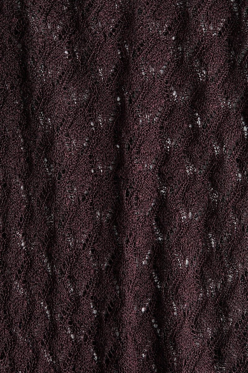 Shimmery Pointelle-Knit Top