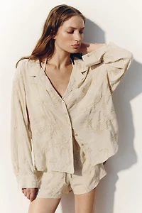 Embroidered Viscose Resort Shirt
