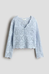 Crochet-Look Cardigan