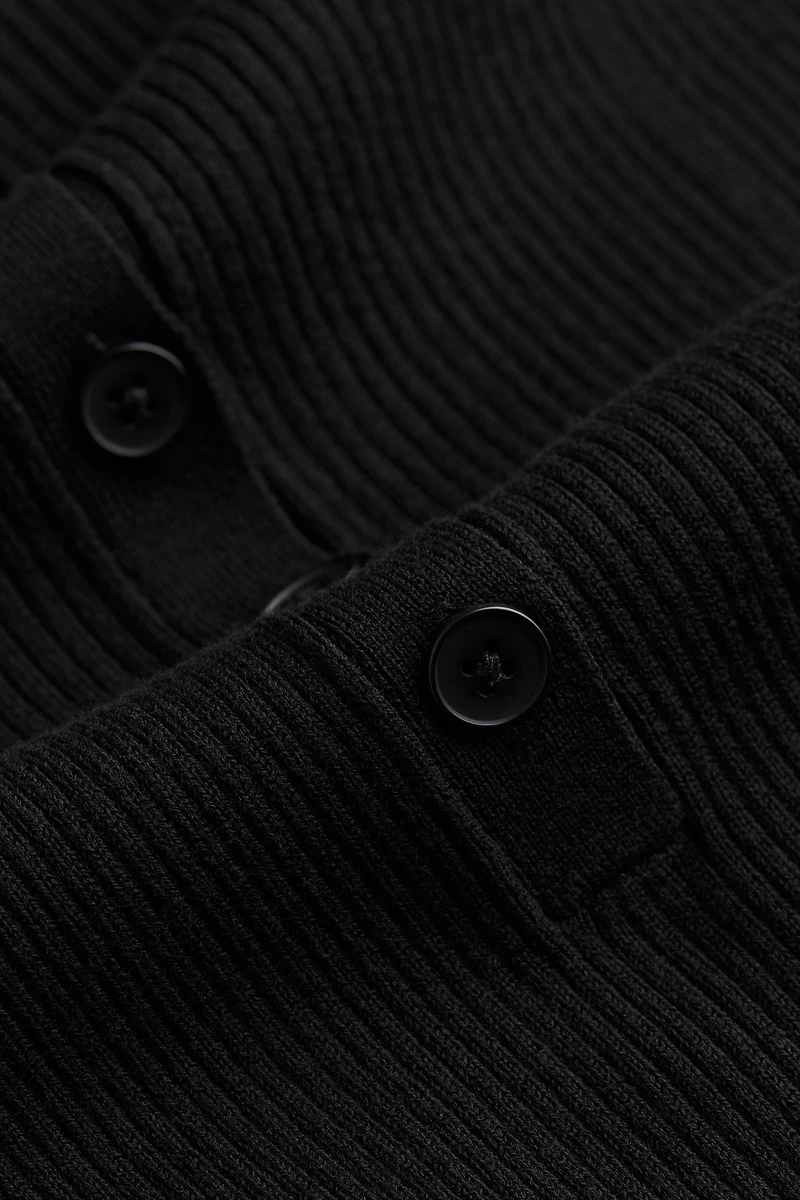 Rib-knit Dress with Collar