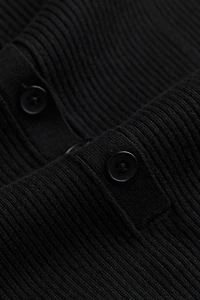 Rib-knit Dress with Collar
