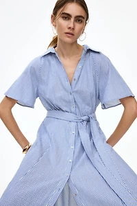 Tie-Belt Shirt Dress