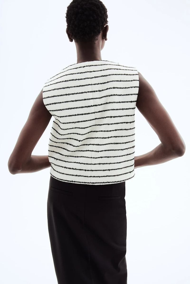 Gilet sans manches en bouclé