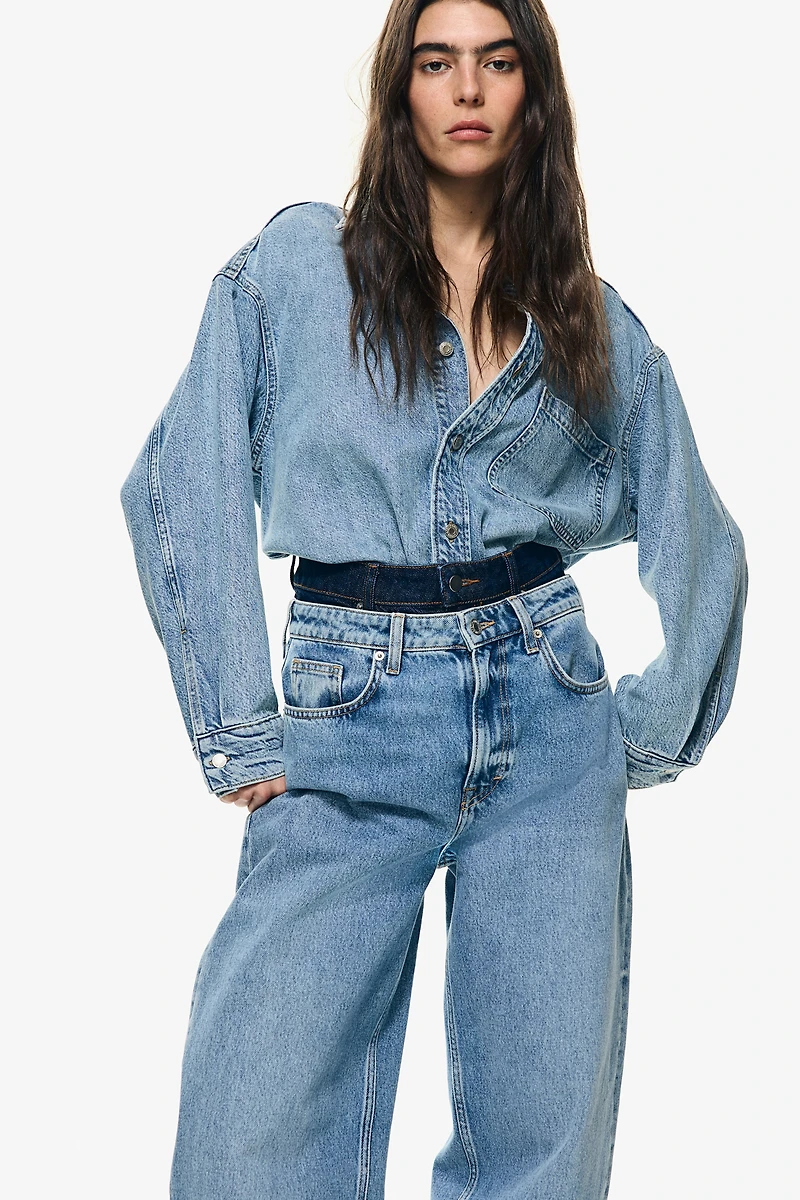 Chemise ample en denim très doux et léger