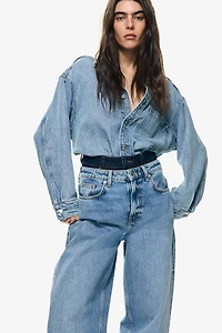 Chemise ample en denim très doux et léger
