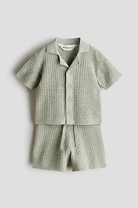 2-piece Pointelle-Knit Cotton Set
