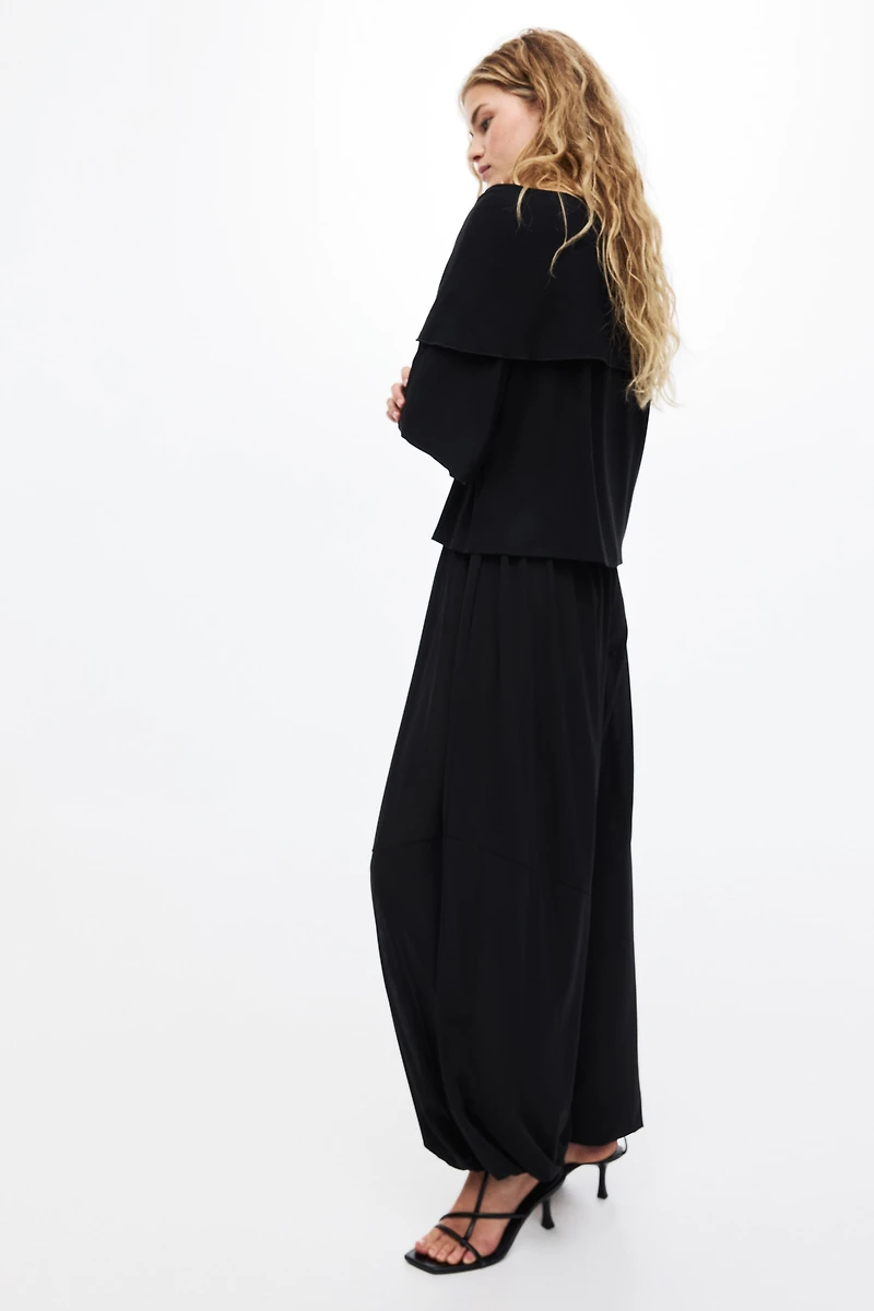 Cape-Detail Jersey Top