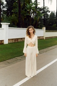 Pantalon en dentelle de jersey