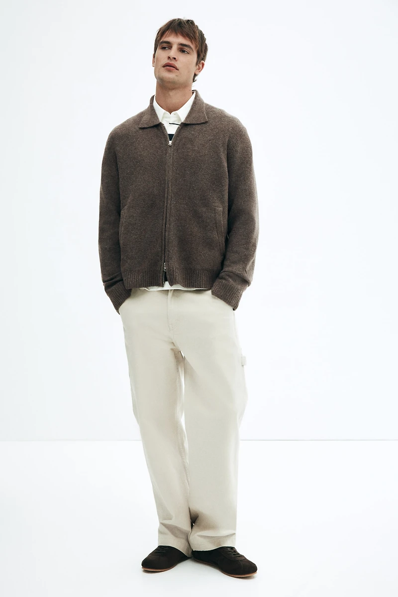 Regular-Fit Cardigan with Collar