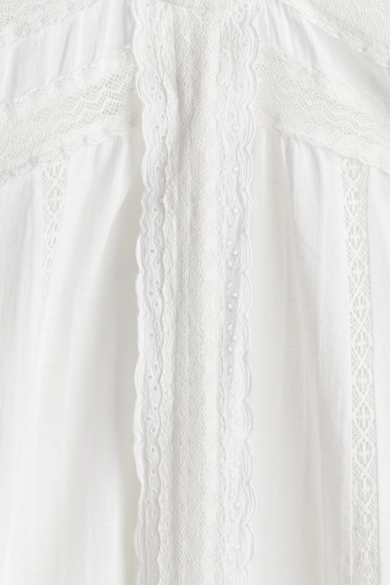 Lace-trimmed Cotton Dress