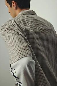 Oversized-Fit Short-Sleeved Linen-Blend Shirt