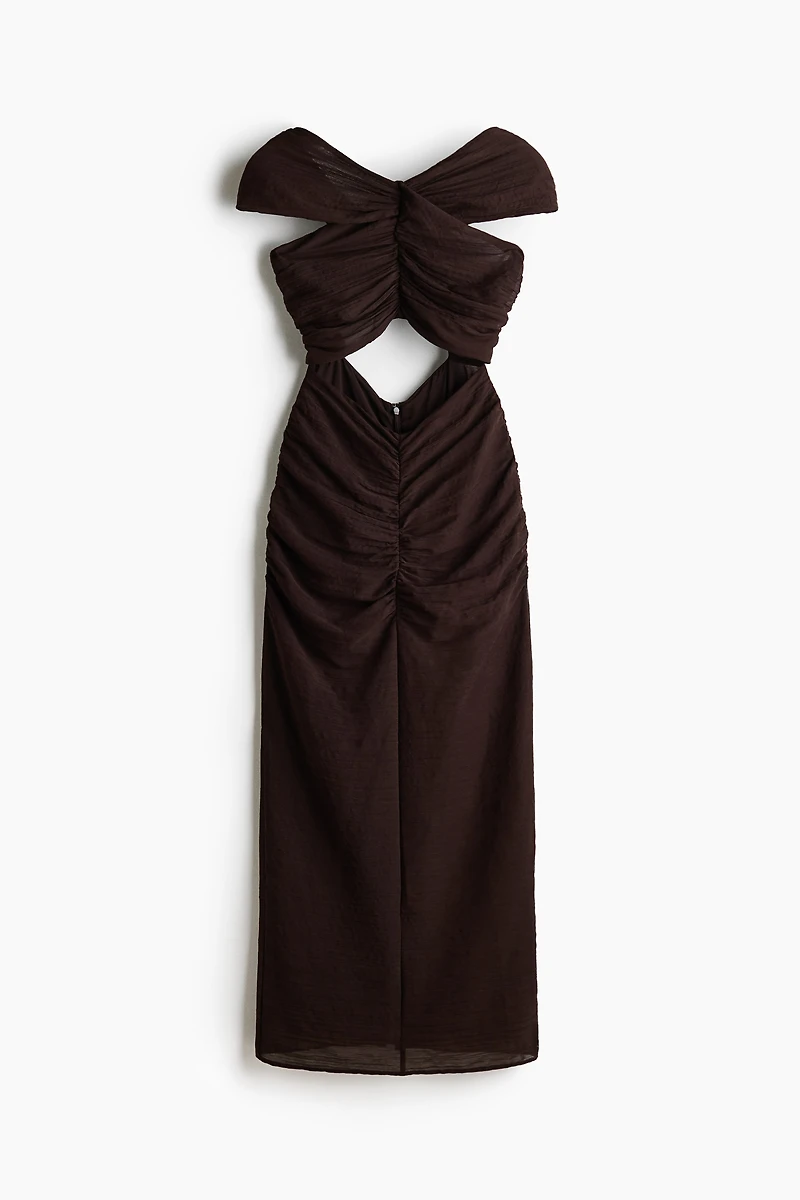 Cape-Detail Cutout Dress