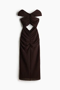 Cape-Detail Cutout Dress