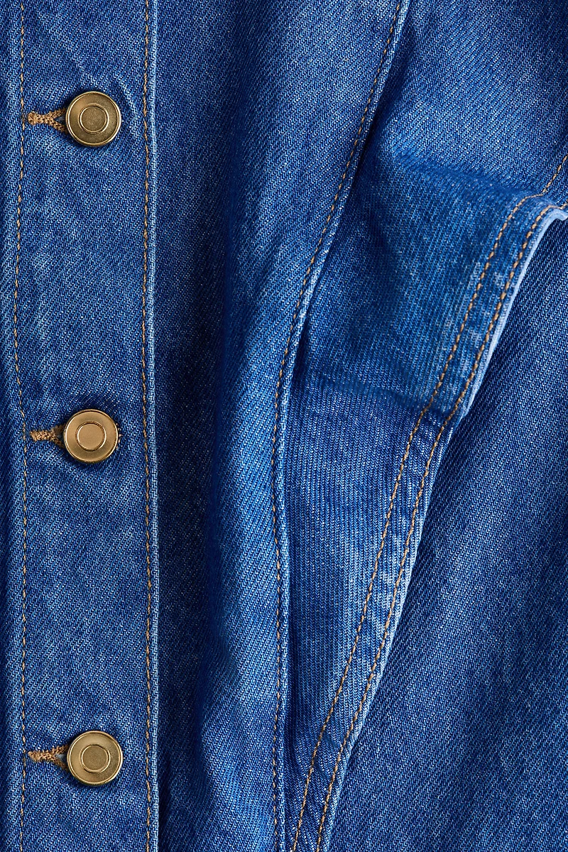 Chandail sans manches à volants en denim