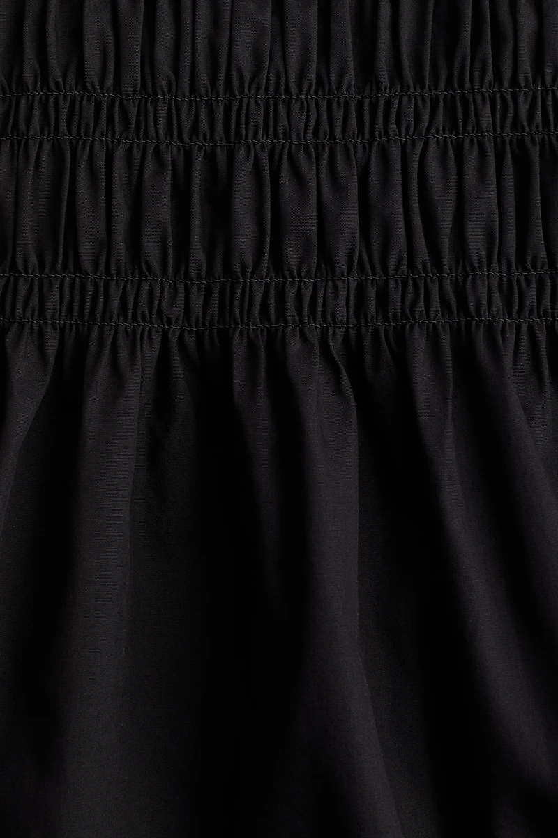 Smocked-Bodice Cotton Dress