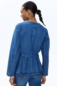 Collarless Peplum Jacket