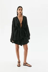 Frayed Kaftan Jacket