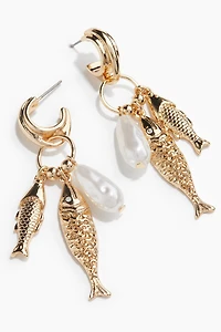 Pendant Hoop Earrings