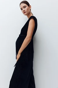 MAMA Sleeveless Tie-Belt Jumpsuit