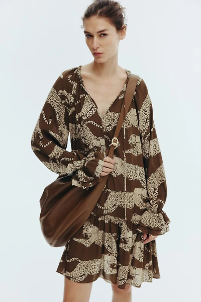 Ruffle-Sleeved Dress