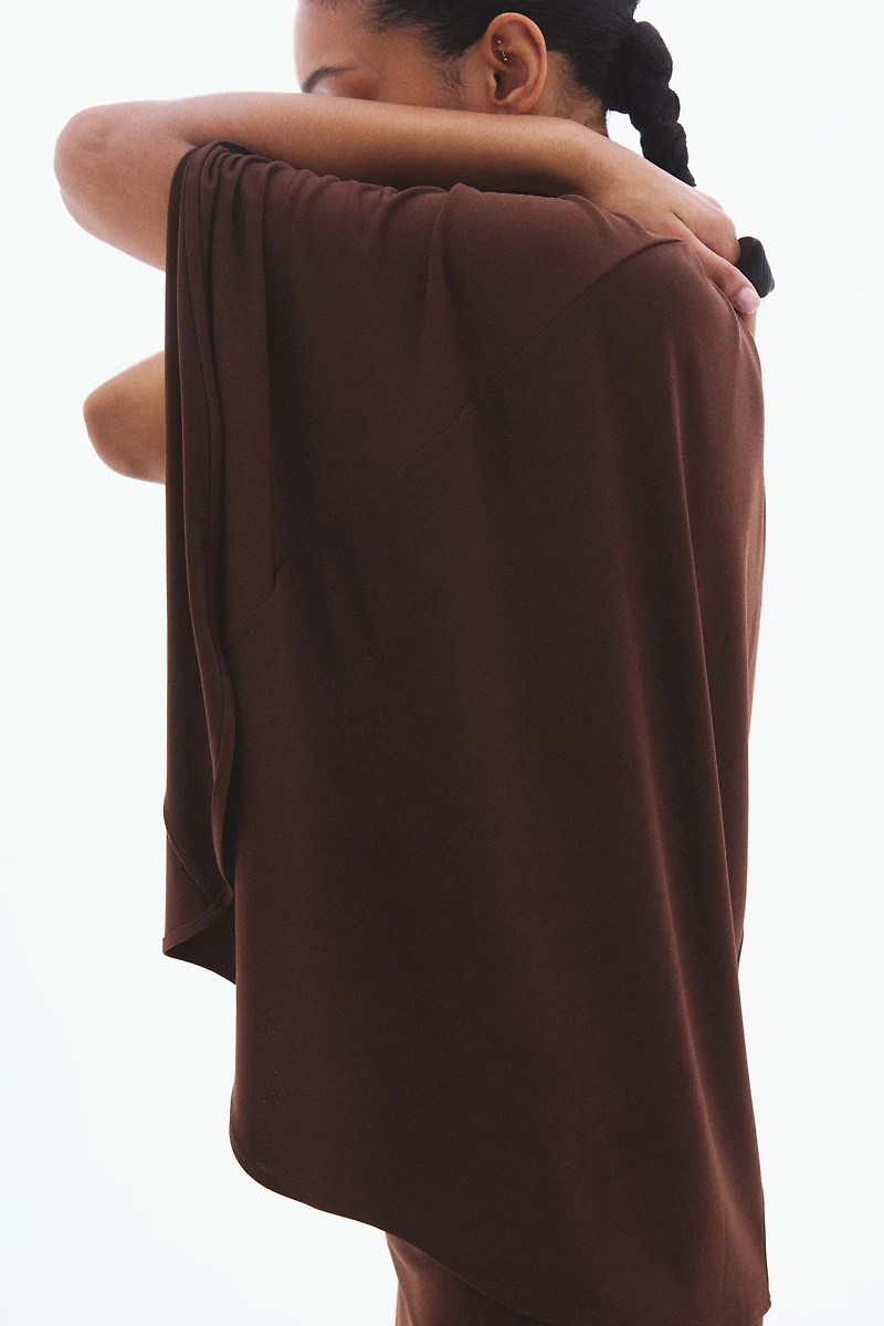 Draped Cape-Detail Dress