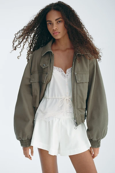 Short en denim avec taille élastique