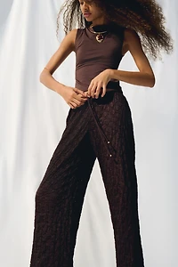 Lace-Look Drawstring Pants