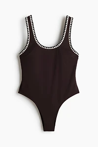 Padded-Cup High-Leg Swimsuit