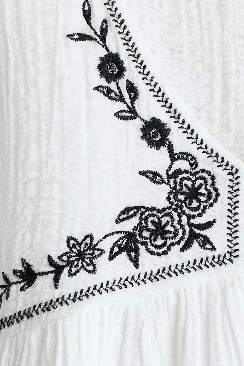 Cotton Muslin Blouse with Embroidery