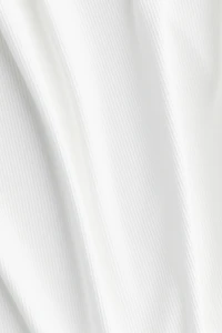 Lace-Trimmed Ribbed T-Shirt