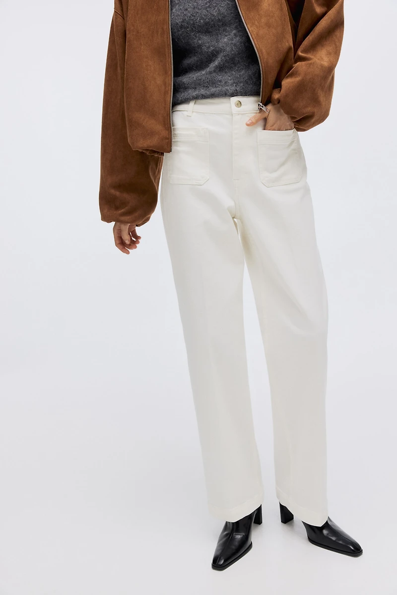 Jean large taille haute