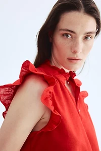 Linen-Blend Blouse