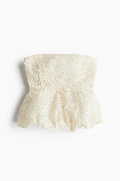 Embroidered Bandeau Top