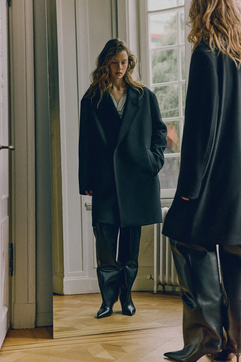 Oversized Wool-Blend Coat
