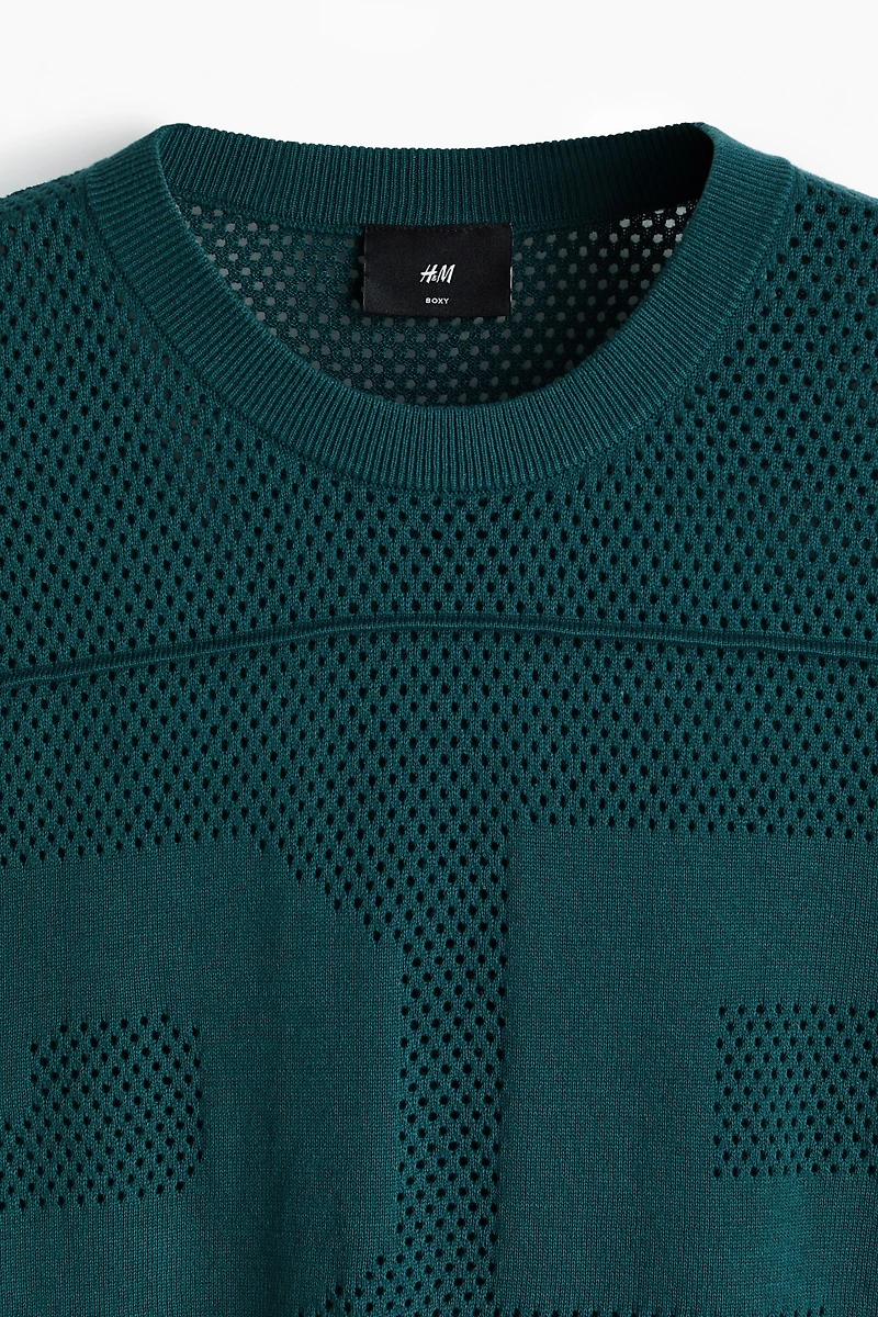 Relaxed-Fit Boxy Mesh T-Shirt