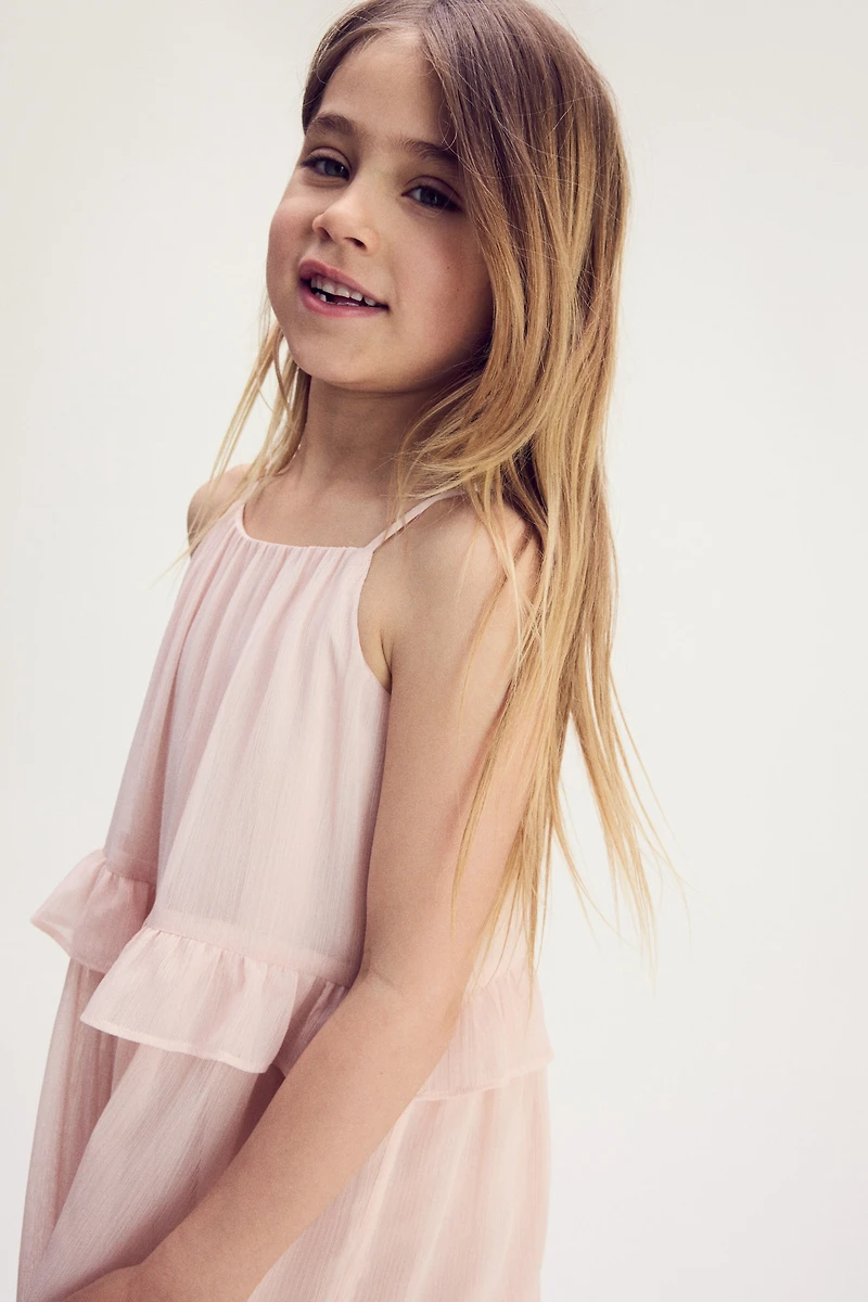 Ruffle-Trimmed Strappy Dress