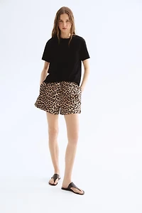 Short en coton avec cordon de serrage